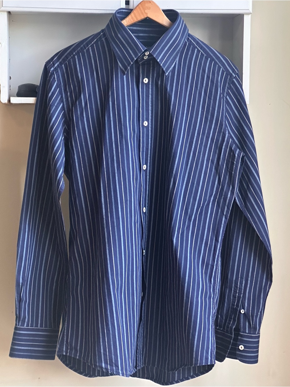 Dolce & Gabbana Navy Pinstripe Men’s Casual Dress Shirt Size 17